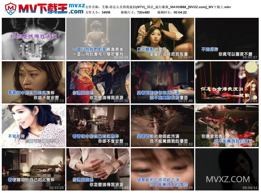 艾歌-你怎么舍得我流泪(MTV)_国语_流行歌曲_MA103888